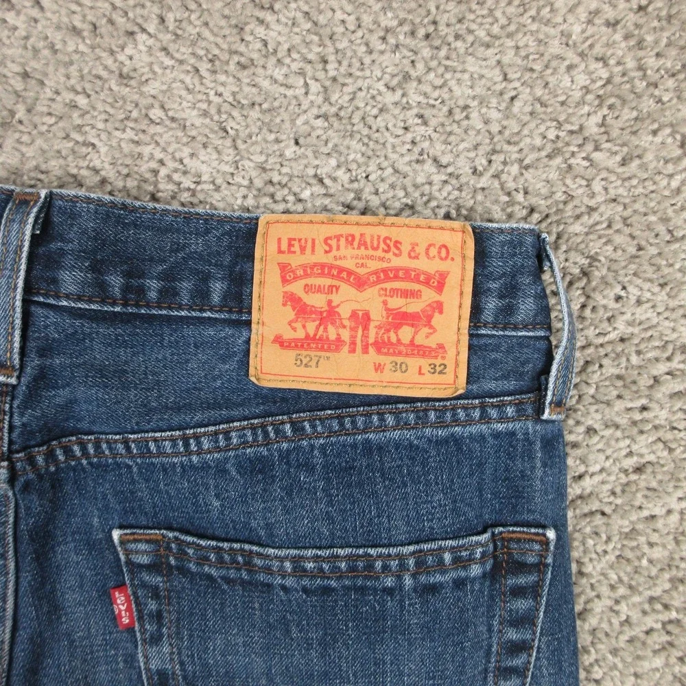 Levis Jeans Mens 30x32 Blue 527 Slim Bootcut Western Cowboy Rodeo Denim Pants